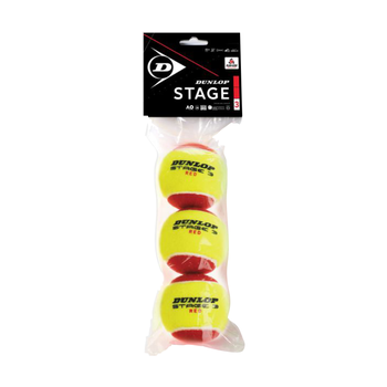 DUNLOP BALL TENNIS STAGE 3 RED / PACK (3)