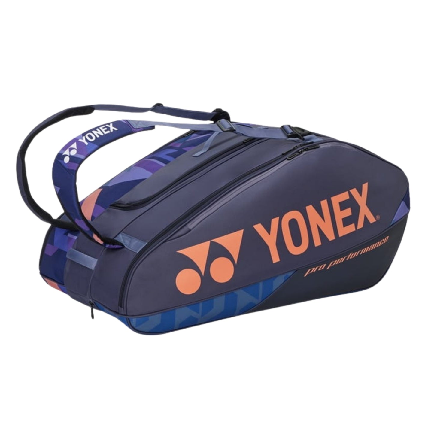 Yonex tennis bag with colorful design on a white background