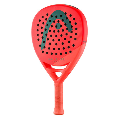 Red Head padel racket with a green logo on a white background
