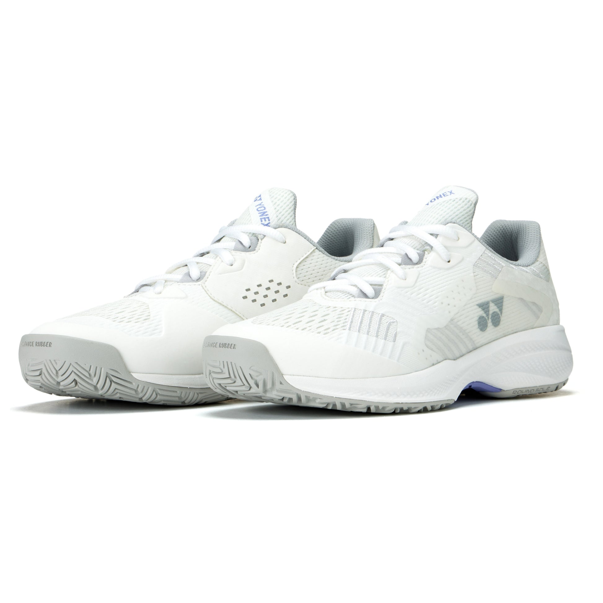 White Yonex Sonicage tennis shoe with brand logo on a white background