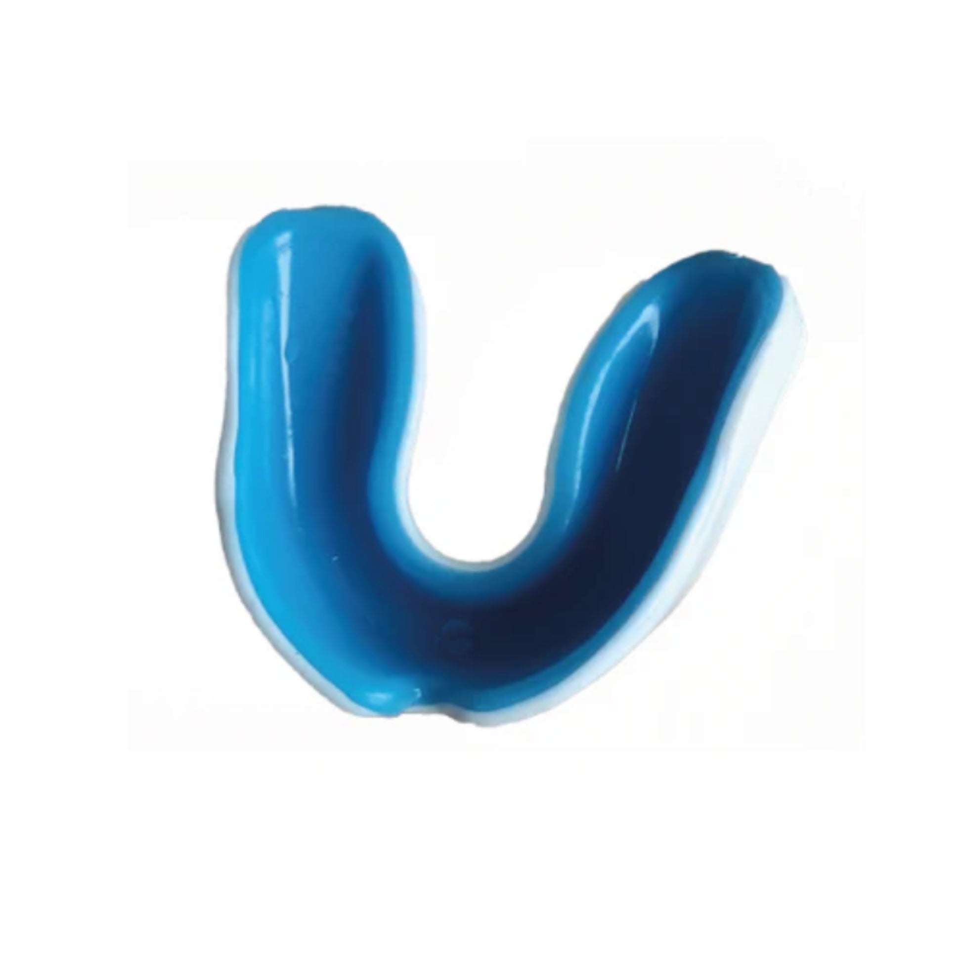 Blue mouthguard on a white background