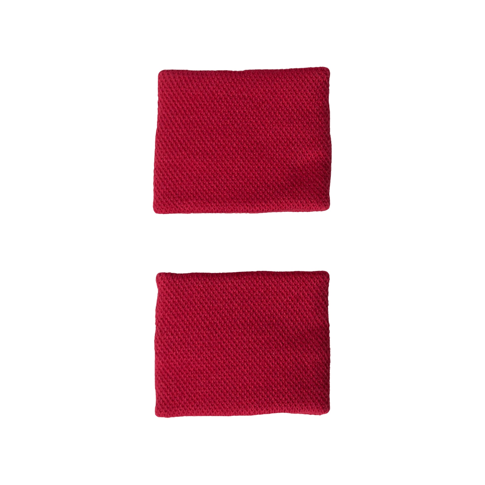 Two red wristbands on a white background