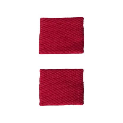 Two red wristbands on a white background
