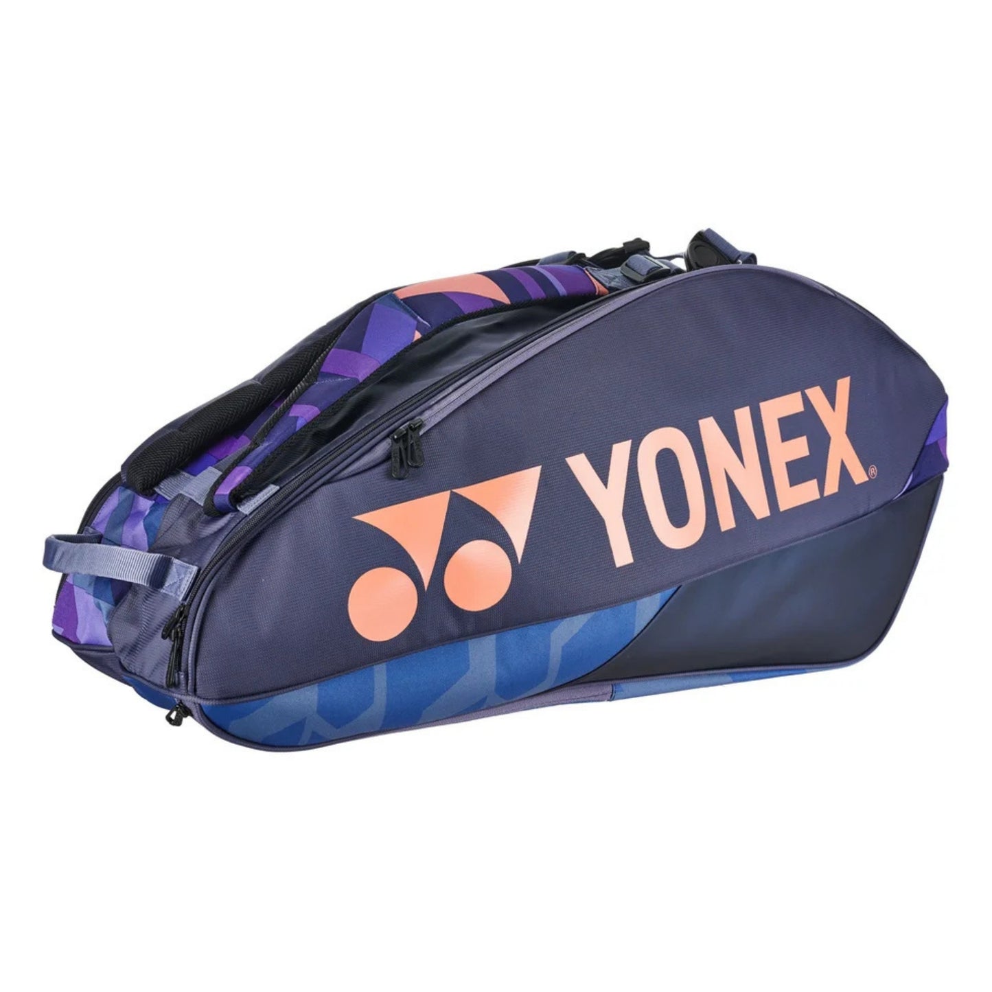 Yonex racket bag with geometric pattern on a white background