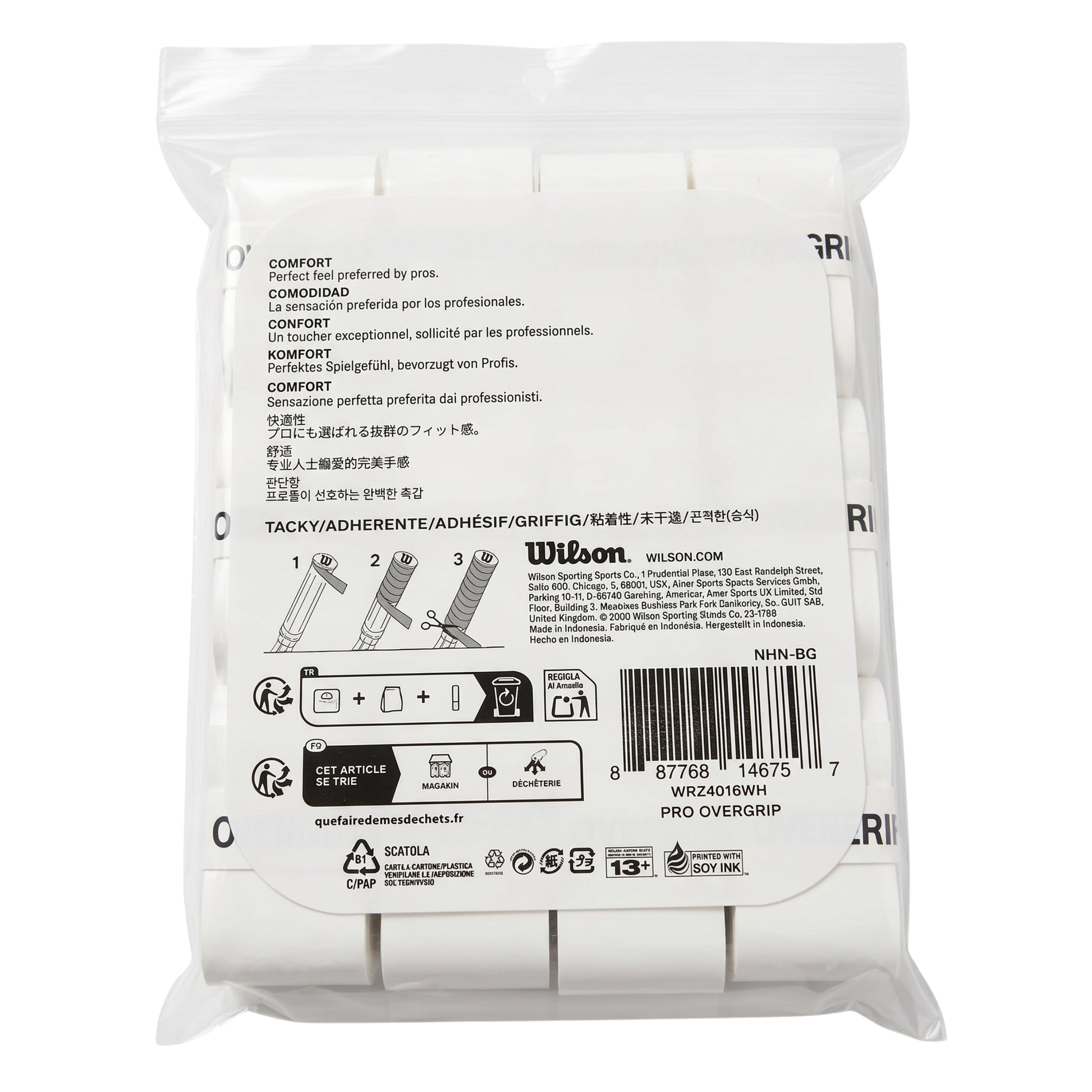 Wilson Pro Overgrip Packaging on a white background