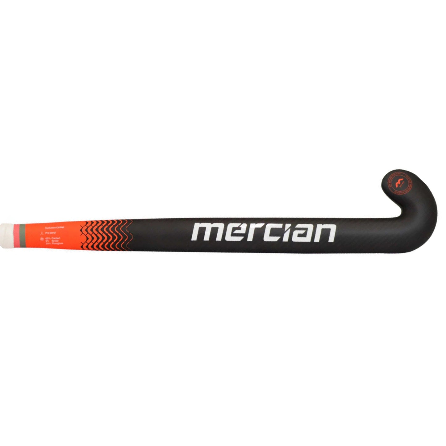 Hockey stick with 'mercian' branding on a white background