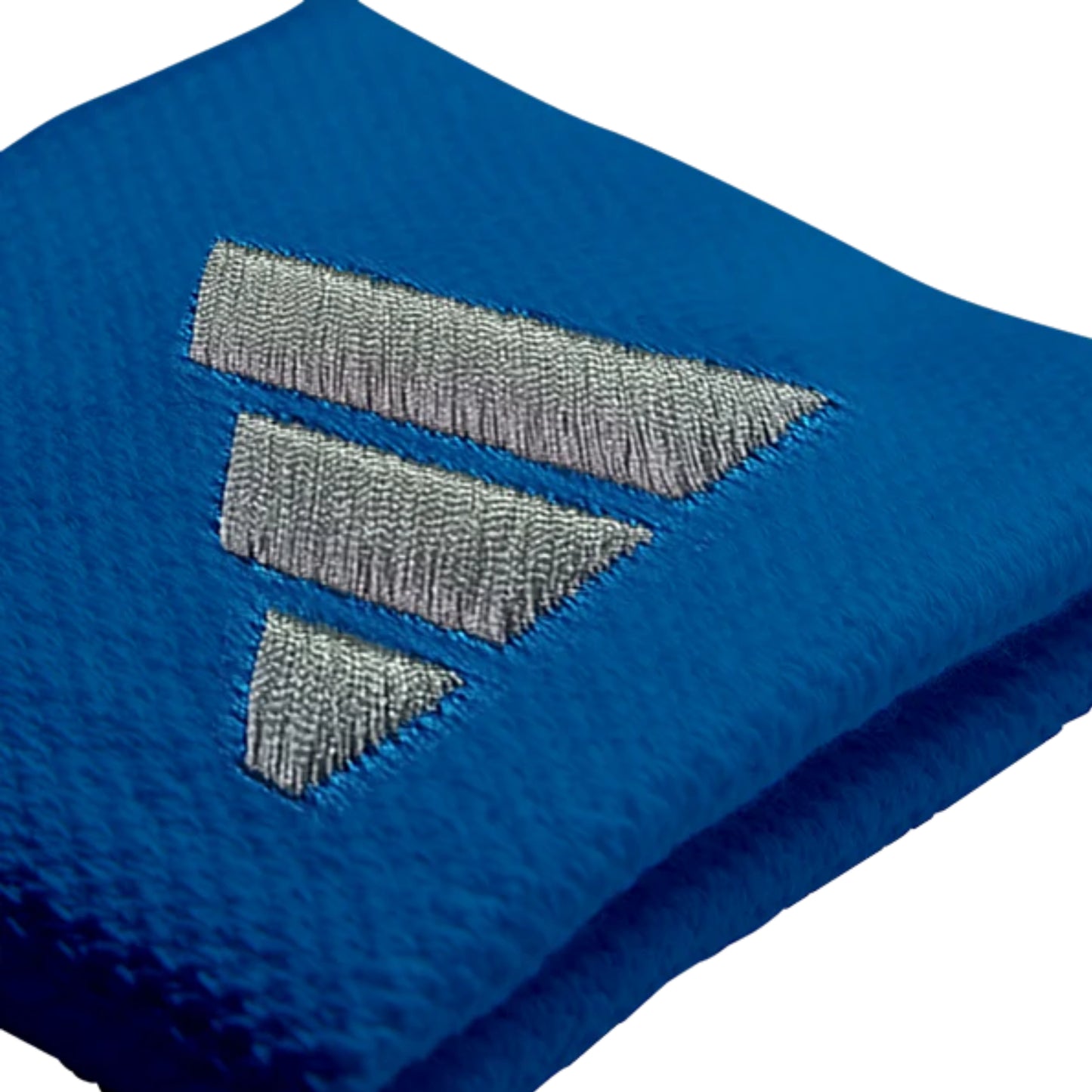 Blue wristbands with Adidas logo on a white background