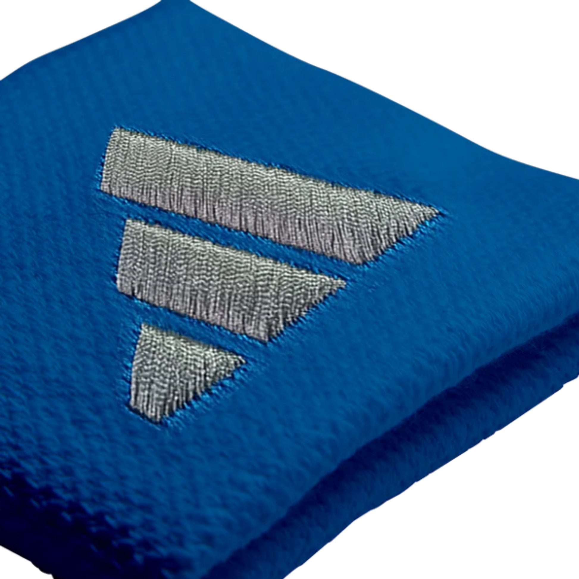 Blue wristbands with Adidas logo on a white background