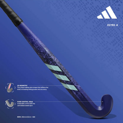 ADIDAS STICK ESTRO .8 JNR LOW BOW LUCID BLUE/FLASH AQUA (2025)