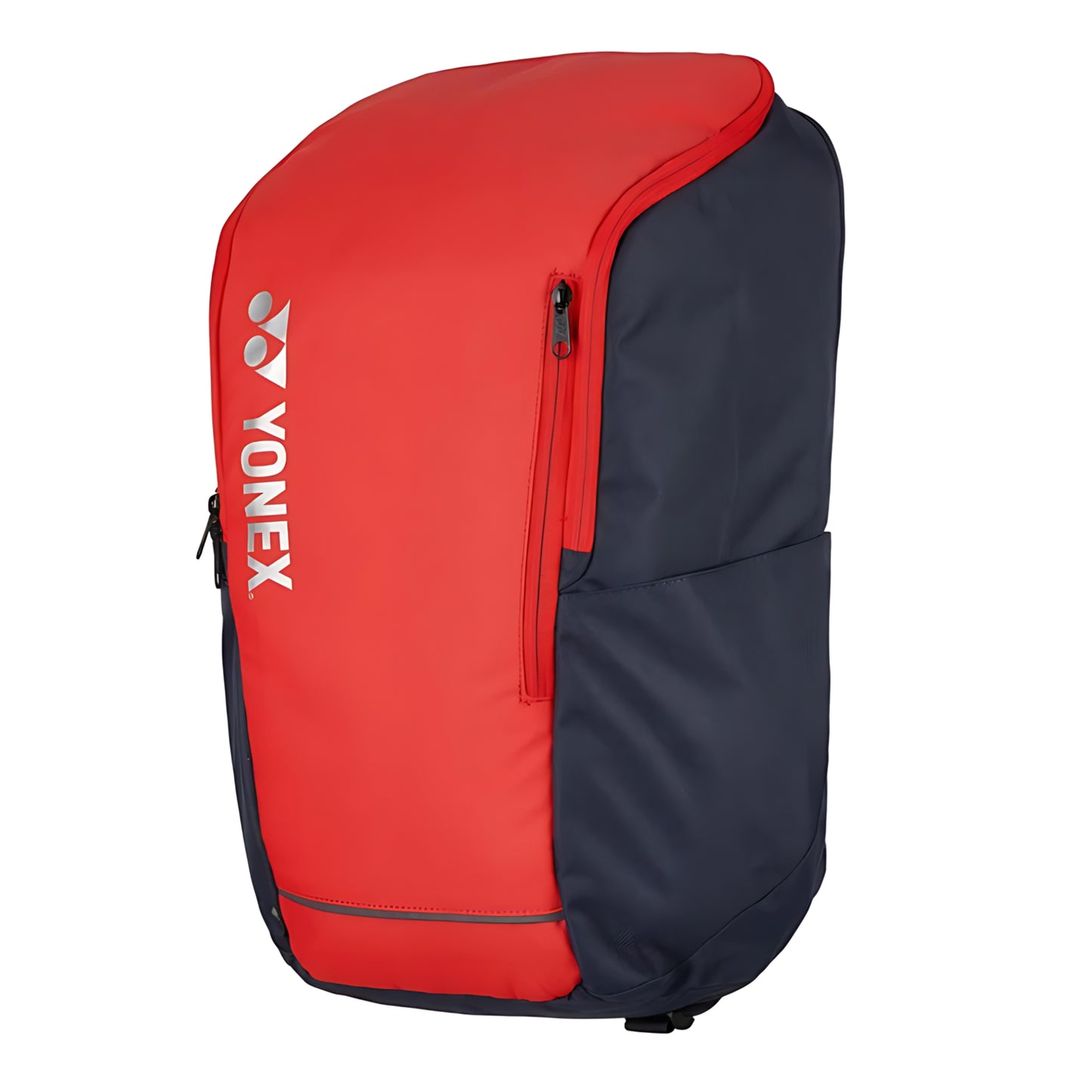 Red and navy backpack with Yonex logo on a white background