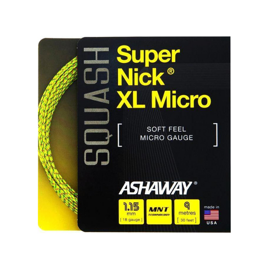 ASHAWAY STRING SQ SUPERNICK XL MICRO 18G 1.15MM REEL YEL / SET