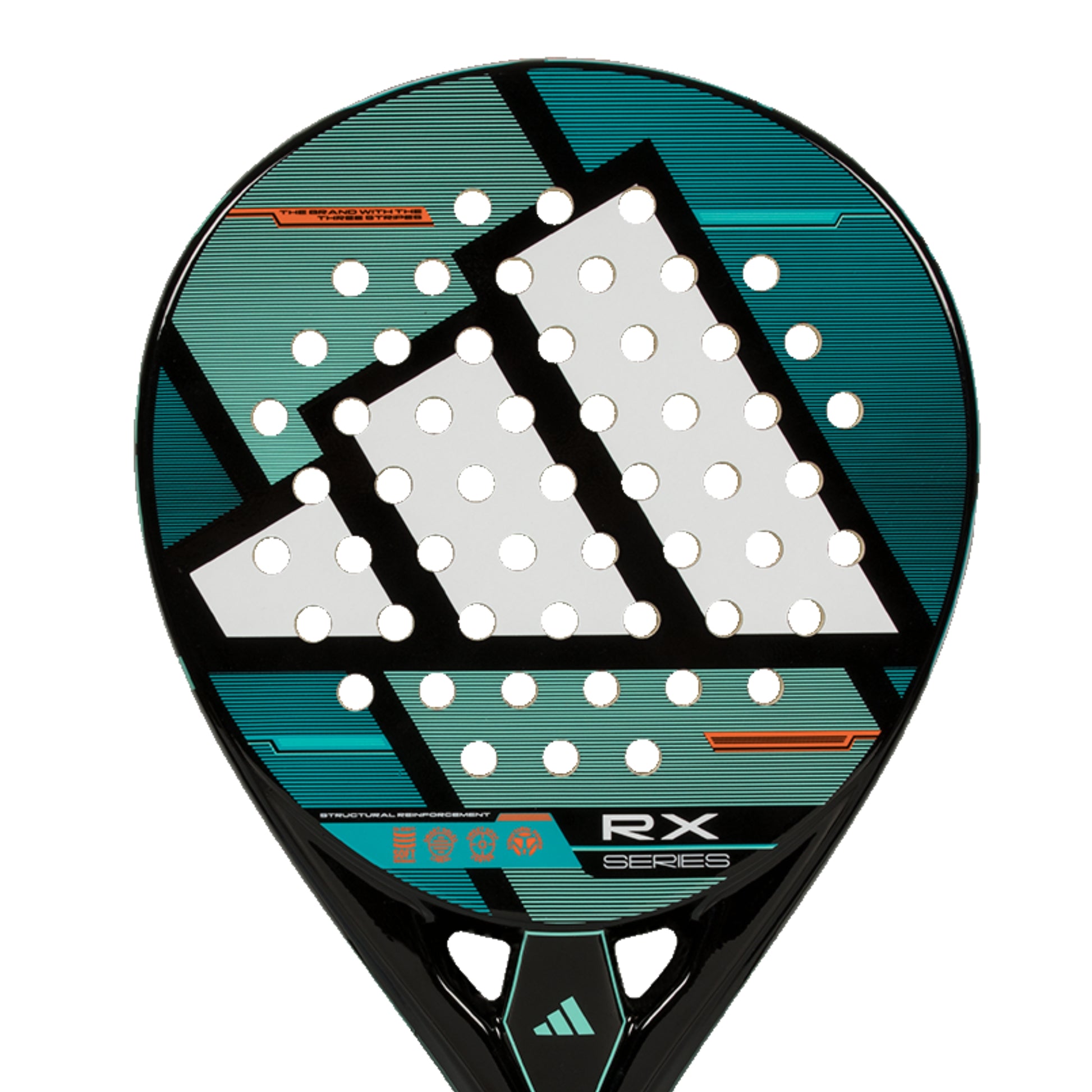 Padel racket with Adidas logo and 'RX Series' text on a white background