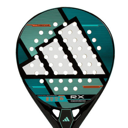 Padel racket with Adidas logo and 'RX Series' text on a white background