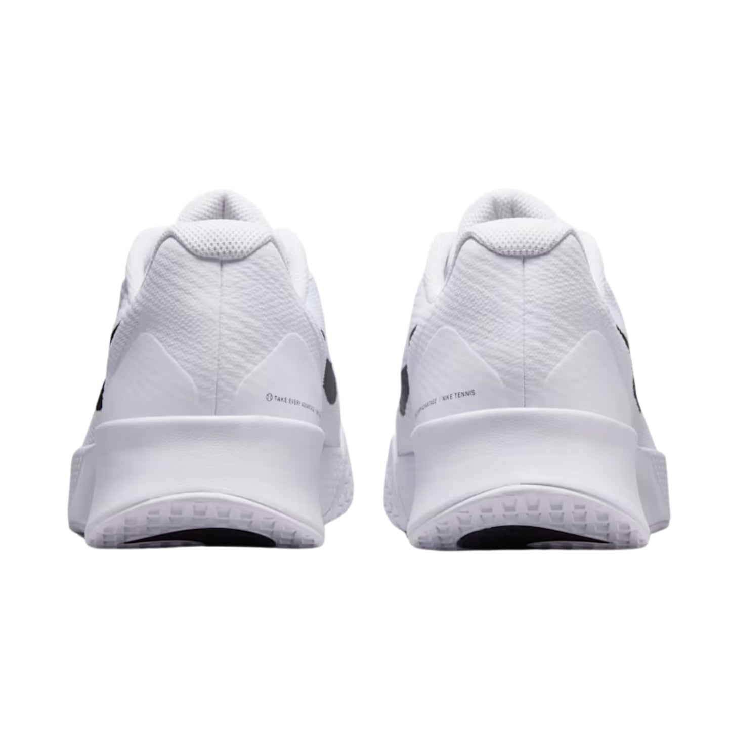 White tennis shoes with brand logo on a white background