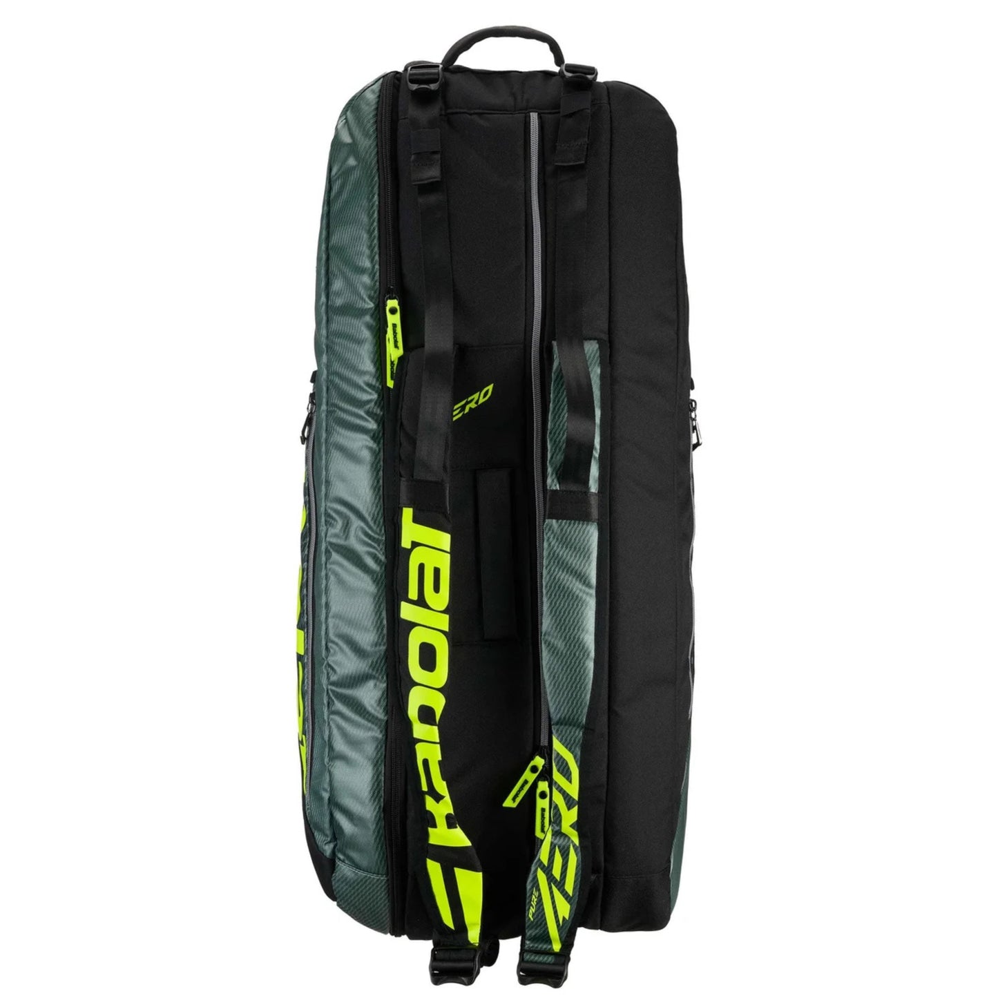 Tennis racket bag with brand logo on a white background