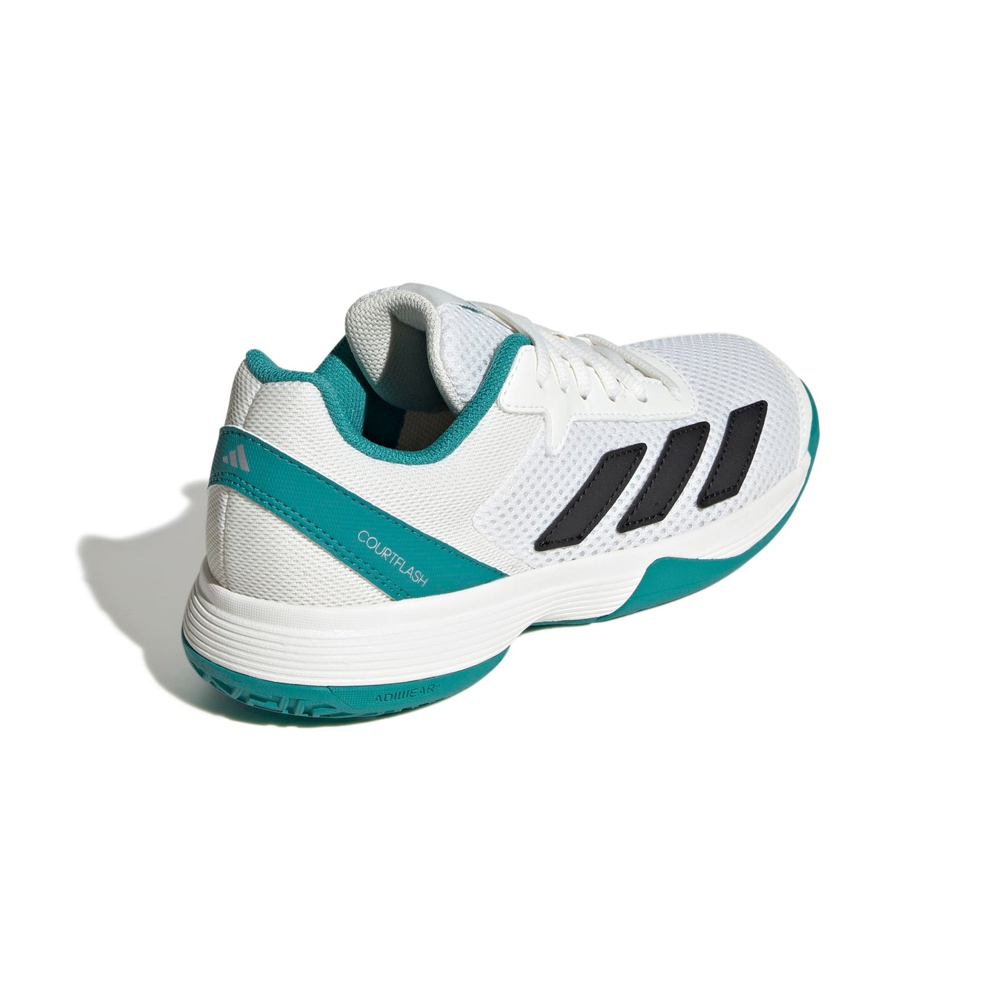 ADIDAS SHOE COURTFLASH KID WHITE/PURE TEAL (AW25)