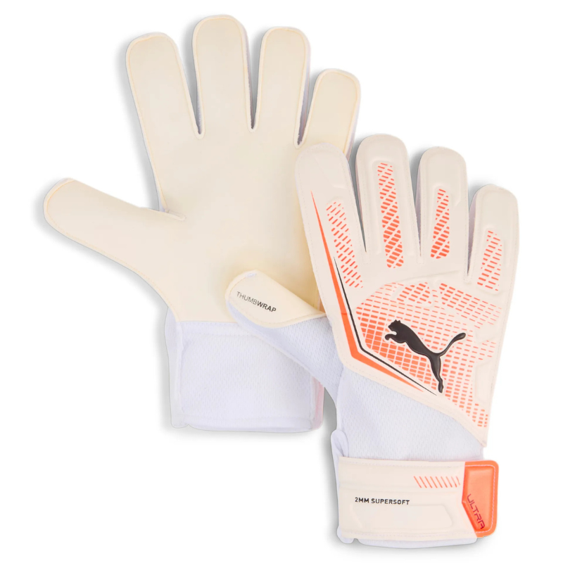 PUMA GLOVES SOCCER GOALKEEPER ULTRA PLAY RC WHITE/GLOWING RED (SS25)