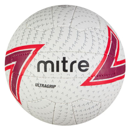 MITRE BALL NETBALL MATCH ULTRAGRIP WHT/RED (TBD)