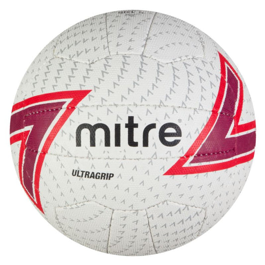 MITRE BALL NETBALL MATCH ULTRAGRIP WHT/RED (TBD)